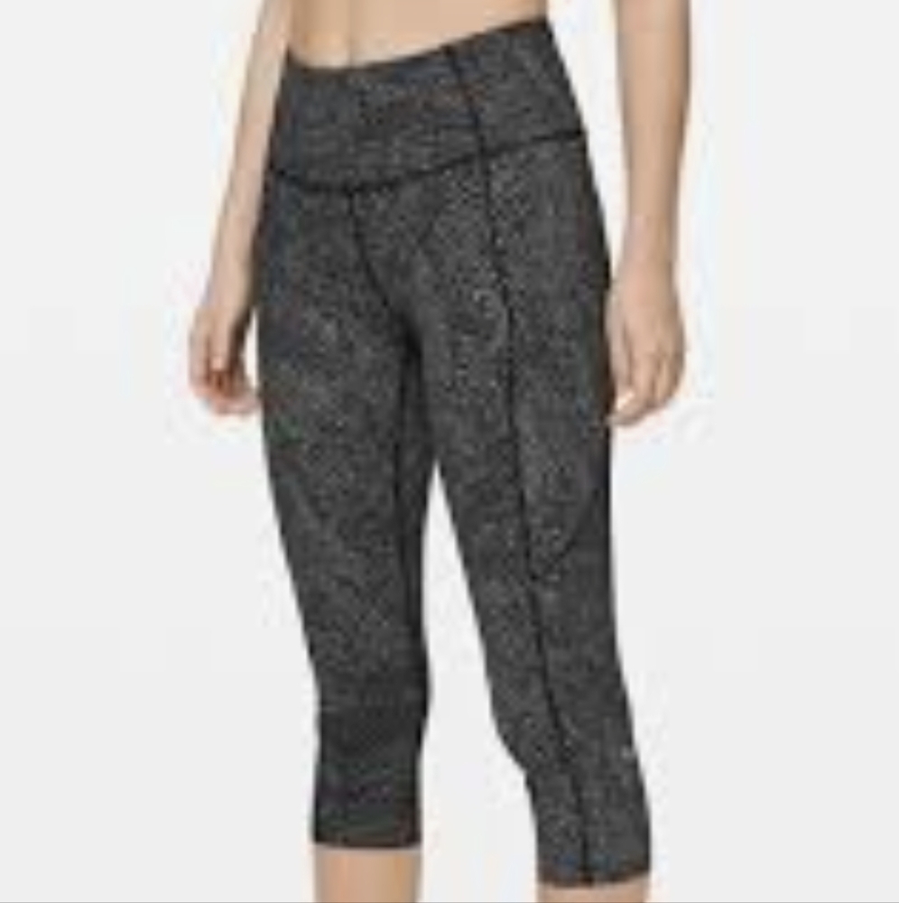 Lululemon fast and free crop II 19" nulux free spirit ice grey black